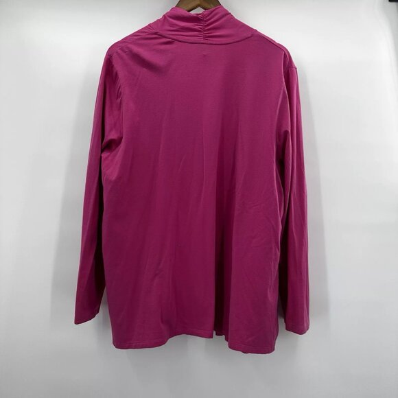 Talbots Cardigan Sweater Womens 2X Pink Open Light Weight Casual Layering - Picture 2 of 9